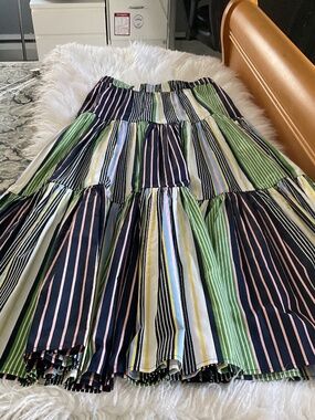 Tory Burch boho striped tiered maxi skirt